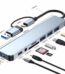 8 in 2 USB +Type C HUB Docking Station with 3.5mm Audio Jack Adapter Micro SD Card Reader Laptop Tablet Phone Disk Converter