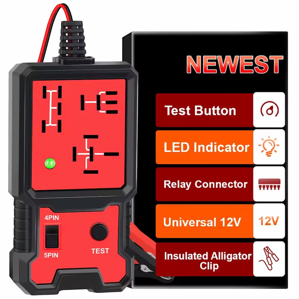 Universal 12V Car Battery Checker Automotive Electronic Relay Tester LED Indicator Light Voltage Tester