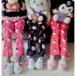 Y2K Hello Kitty pajamas anime women's pajamas Cartoon Fashion Home Sleepwear Trousers Leisure Home Clothing Winter Trouser