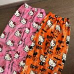 Y2K Hello Kitty pajamas anime women's pajamas Cartoon Fashion Home Sleepwear Trousers Leisure Home Clothing Winter Trouser
