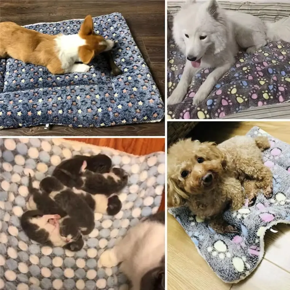 Flannel Pet Sleeping Mat Dog Bed Cat Litter Puppy Bed Dog Sofa Lovely Mattress Cushion for Small Large Dog Blanket