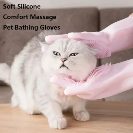 Pet Grooming Cleaning Gloves Dog Cat Bathing Shampoo Glove Scrubber Magic Dishwashing Cleanner Sponge Silicon Hair Removal Glove 9