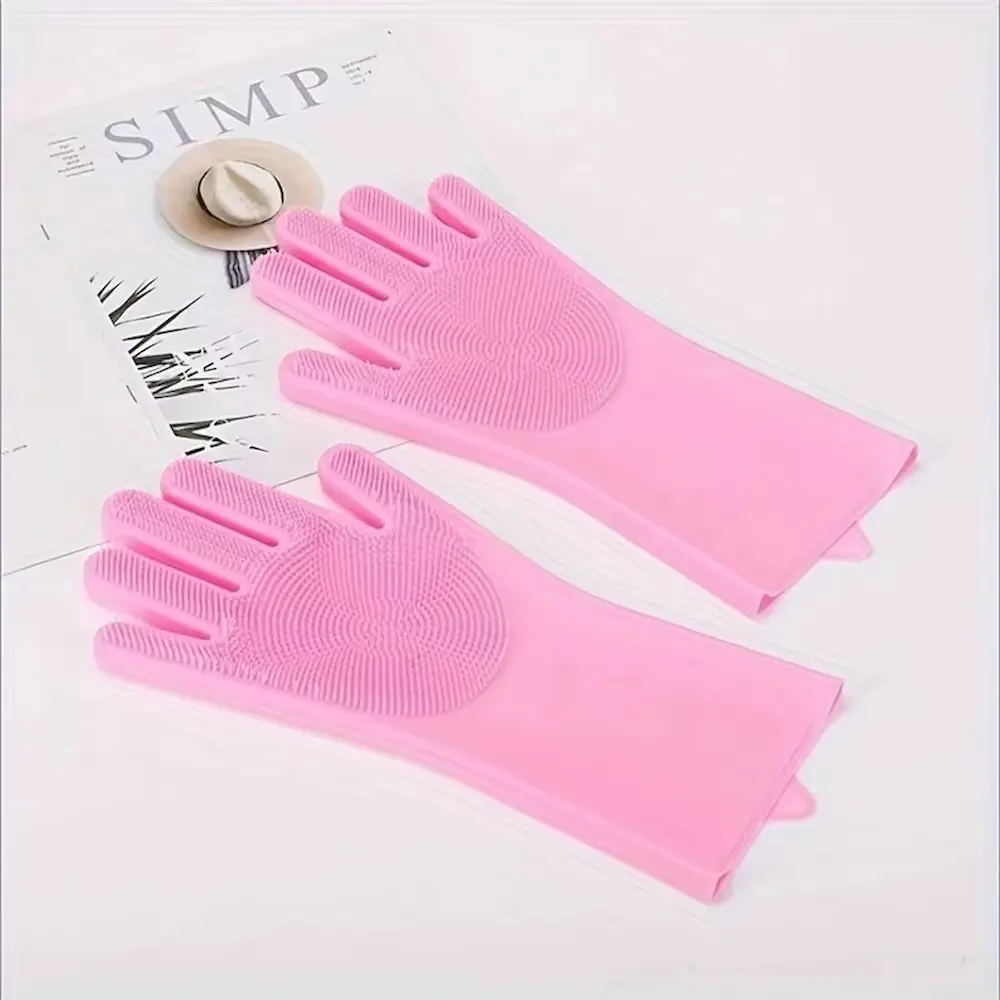 Pet Grooming Cleaning Gloves Dog Cat Bathing Shampoo Glove Scrubber Magic Dishwashing Cleanner Sponge Silicon Hair Removal Glove 9