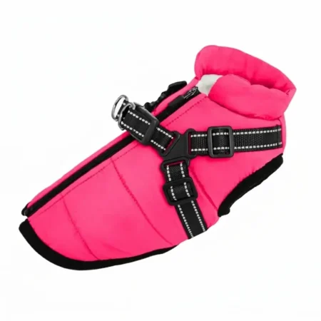 Waterproof Dog Jacket With Harness Winter Warm Dog Clothes