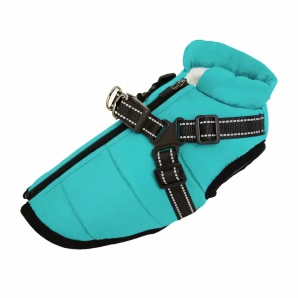 Waterproof Dog Jacket With Harness Winter Warm Dog Clothes