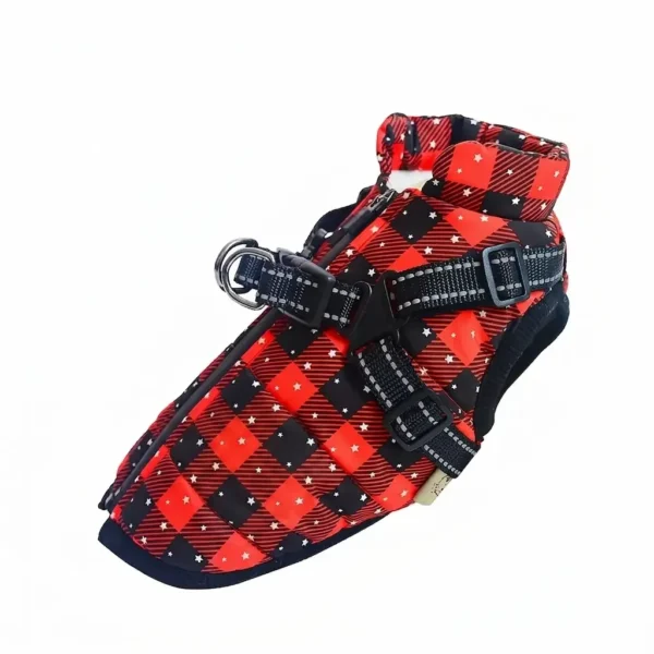 Waterproof Dog Jacket With Harness Winter Warm Dog Clothes