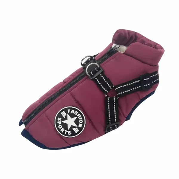 Waterproof Dog Jacket With Harness Winter Warm Dog Clothes