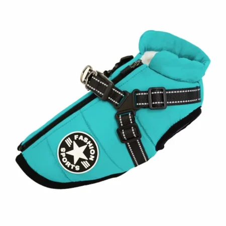 Waterproof Dog Jacket With Harness Winter Warm Dog Clothes