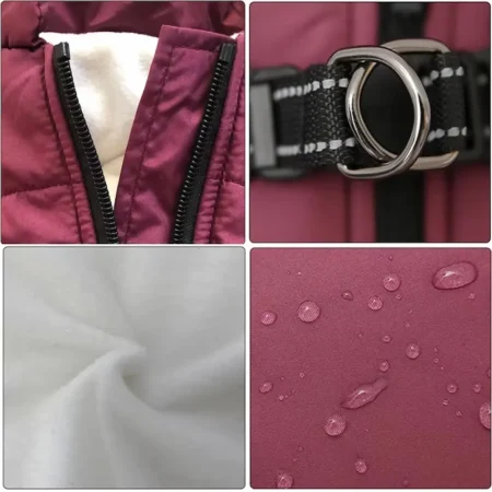 Waterproof Dog Jacket With Harness Winter Warm Dog Clothes