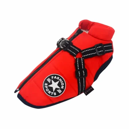 Waterproof Dog Jacket With Harness Winter Warm Dog Clothes