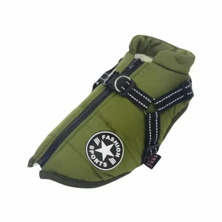Waterproof Dog Jacket With Harness Winter Warm Dog Clothes