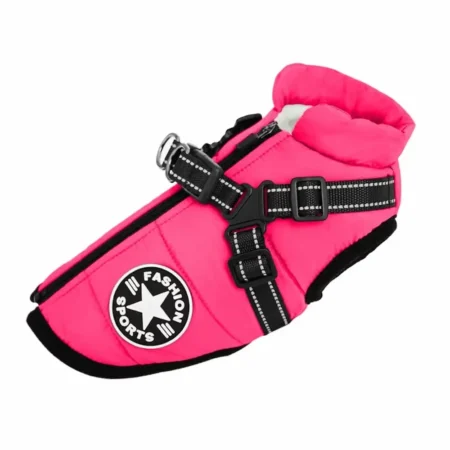 Waterproof Dog Jacket With Harness Winter Warm Dog Clothes