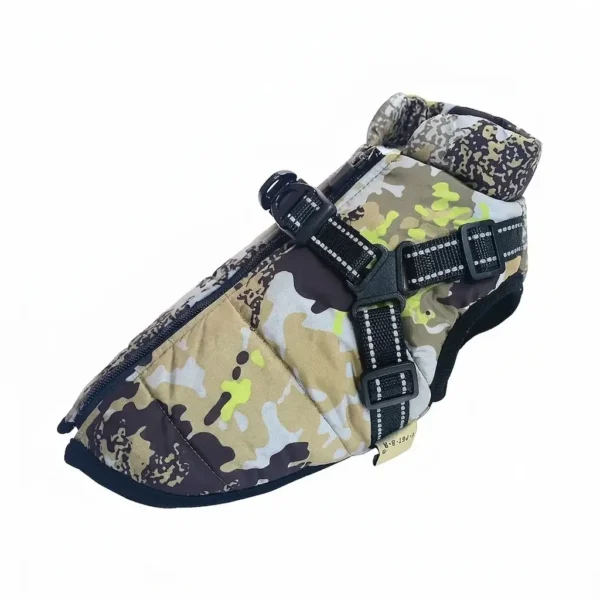 Waterproof Dog Jacket With Harness Winter Warm Dog Clothes