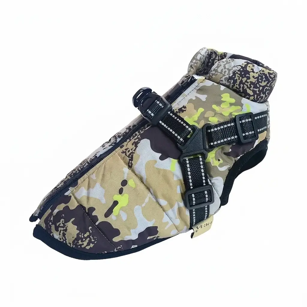 Waterproof Dog Jacket With Harness Winter Warm Dog Clothes