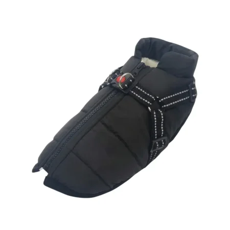 Waterproof Dog Jacket With Harness Winter Warm Dog Clothes