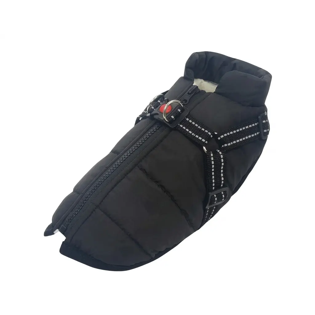 Waterproof Dog Jacket With Harness Winter Warm Dog Clothes