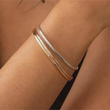 Engraved Affirmation Cuff Bracelet Personalized - Custom Message Jewelry - Personalized Gift for Her