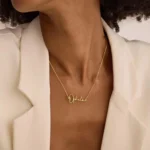 Personalised Name Necklace – 18K Gold Plated Cursive Name Pendant, Custom Jewellery Gift for Her
