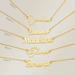 Personalised Name Necklace – 18K Gold Plated Cursive Name Pendant, Custom Jewellery Gift for Her