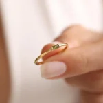 Personalized Baguette Birthstone Ring – 18K Gold Plated
