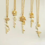Personalized Name Necklace with Birth Flower – Custom Jewelry Gift for Mom & Bridesmaids