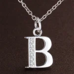 Sterling Silver Letter Necklace with Zircon