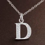 Sterling Silver Letter Necklace with Zircon