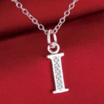 Sterling Silver Letter Necklace with Zircon