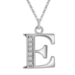 Sterling Silver Letter Necklace with Zircon