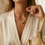 Tiny 3D Initial Heart Charm Necklace – Custom Gold Plated Letter Jewelry Gift