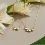 Tiny 3D Initial Heart Charm Necklace – Custom Gold Plated Letter Jewelry Gift