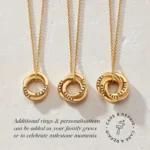 Personalized Mini Two Ring Russian Necklace - Image 4