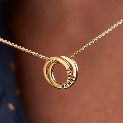 Personalized Mini Two Ring Russian Necklace