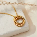 Personalized Mini Two Ring Russian Necklace - Image 2