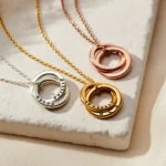 Personalized Mini Two Ring Russian Necklace - Image 7